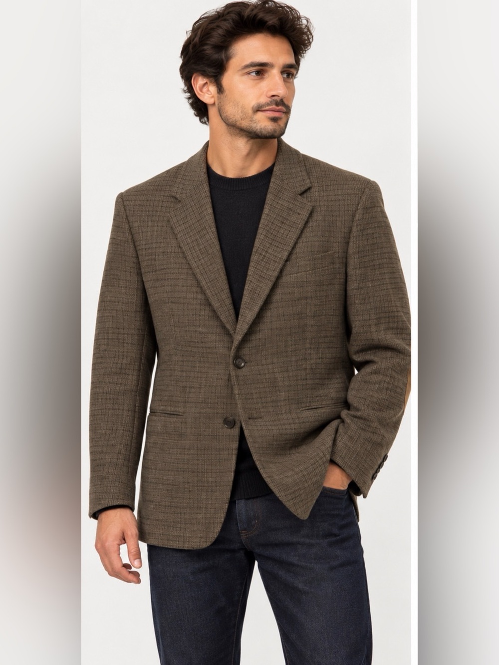 Lauren Ralph Lauren 100% Wool Plaid Blazer Elbow Patch Jacket